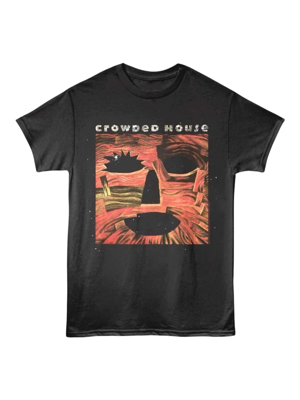 Crowded House Woodface T-Shirt Black Rock Band Size XL 100% cotton